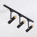 Black and wood 3 light track lighting – kitchen metallic spotlight