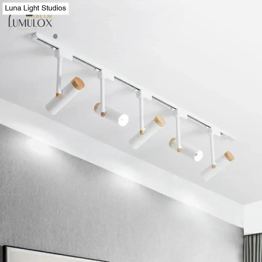 Black and wood 3 light track lighting – kitchen metallic spotlight
