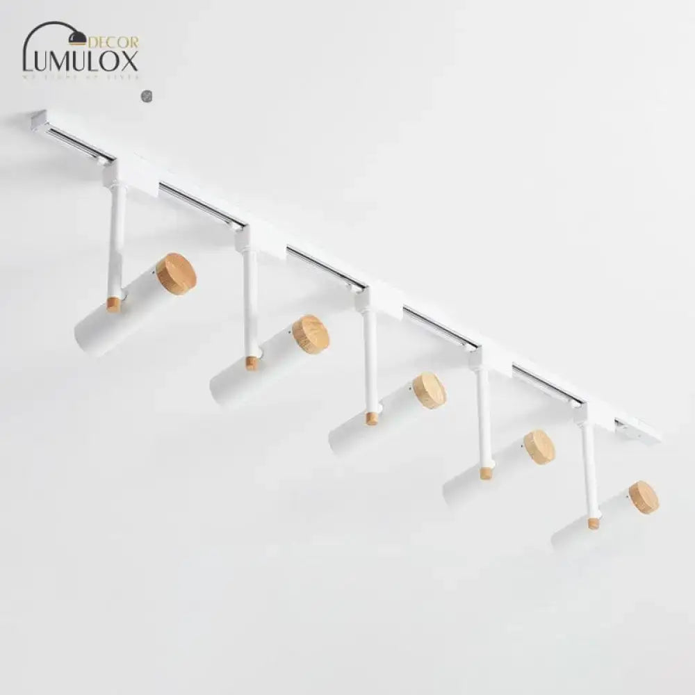 Black and wood 3 light track lighting – kitchen metallic spotlight