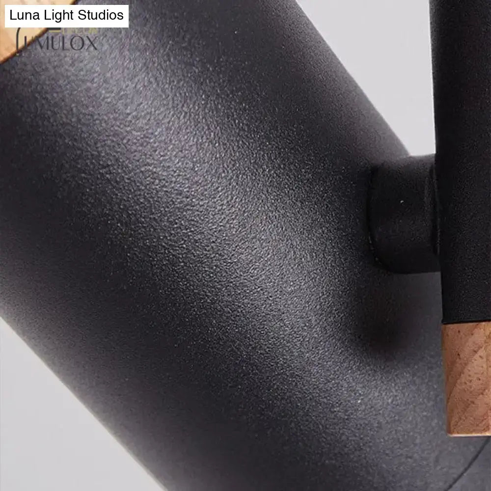 Black and wood 3 light track lighting – kitchen metallic spotlight