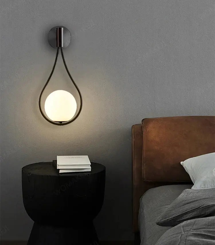 Modern black battery wall sconces with remote control for bedroom