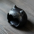 Black cartoon cat ceramic ashtray living room large capacity decor