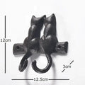 Black cast iron cat hook hanging shelf outdoor wall decor