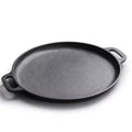 Black cast iron skillet pan kitchen griddle with two handles