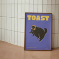 Quirky red black cat wall art canvas – living room toast decor