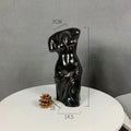 Black ceramic female body figurine bust vase living room decor