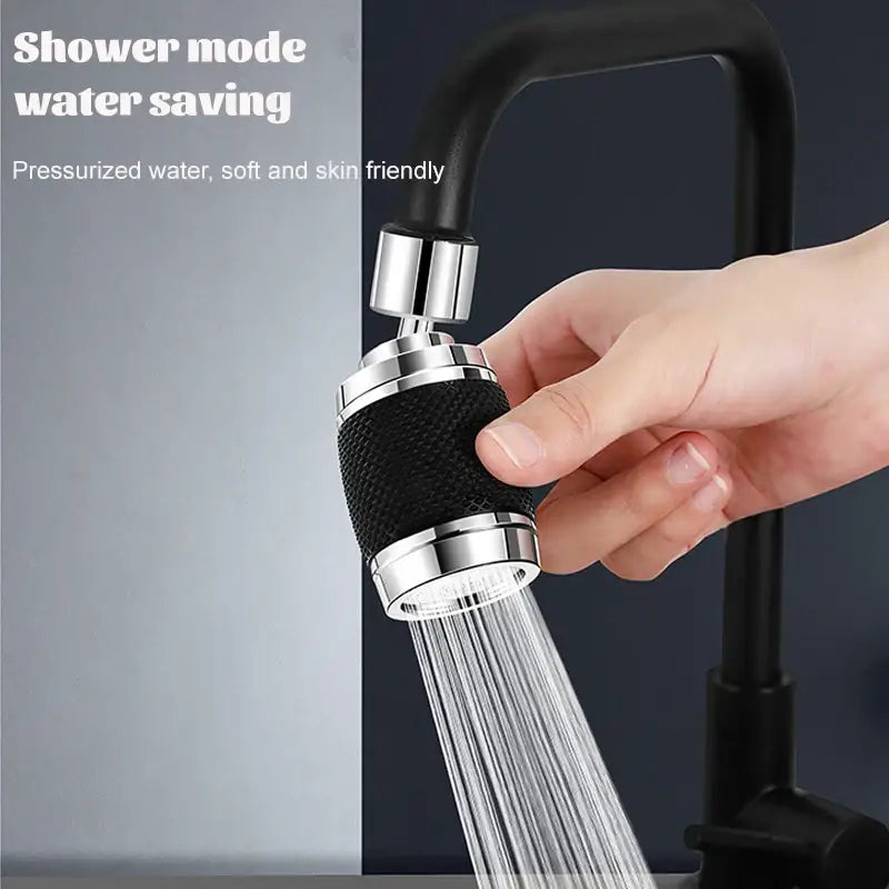 Black & chrome aluminum kitchen faucet 360 rotating splash nozzle