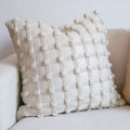 Black dot bubble quilted cushion cover bedroom pom pom decor