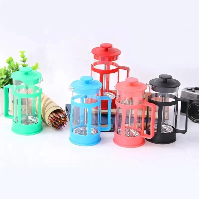 Black glass 350ml french press kitchen coffee and tea maker