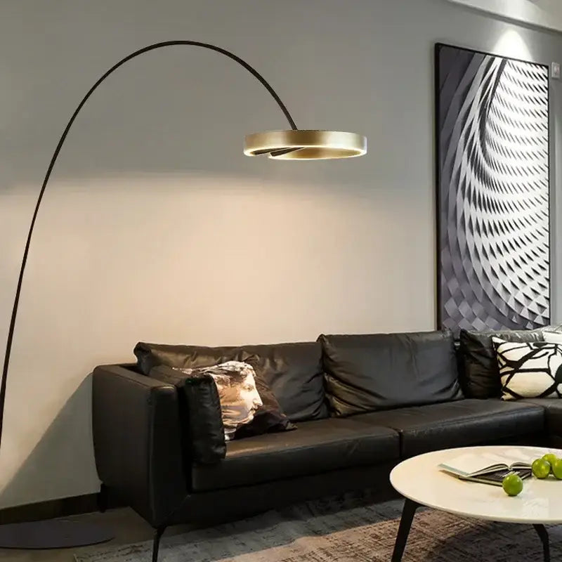 Black & gold arched floor lamp living room decorbites grote dimbare