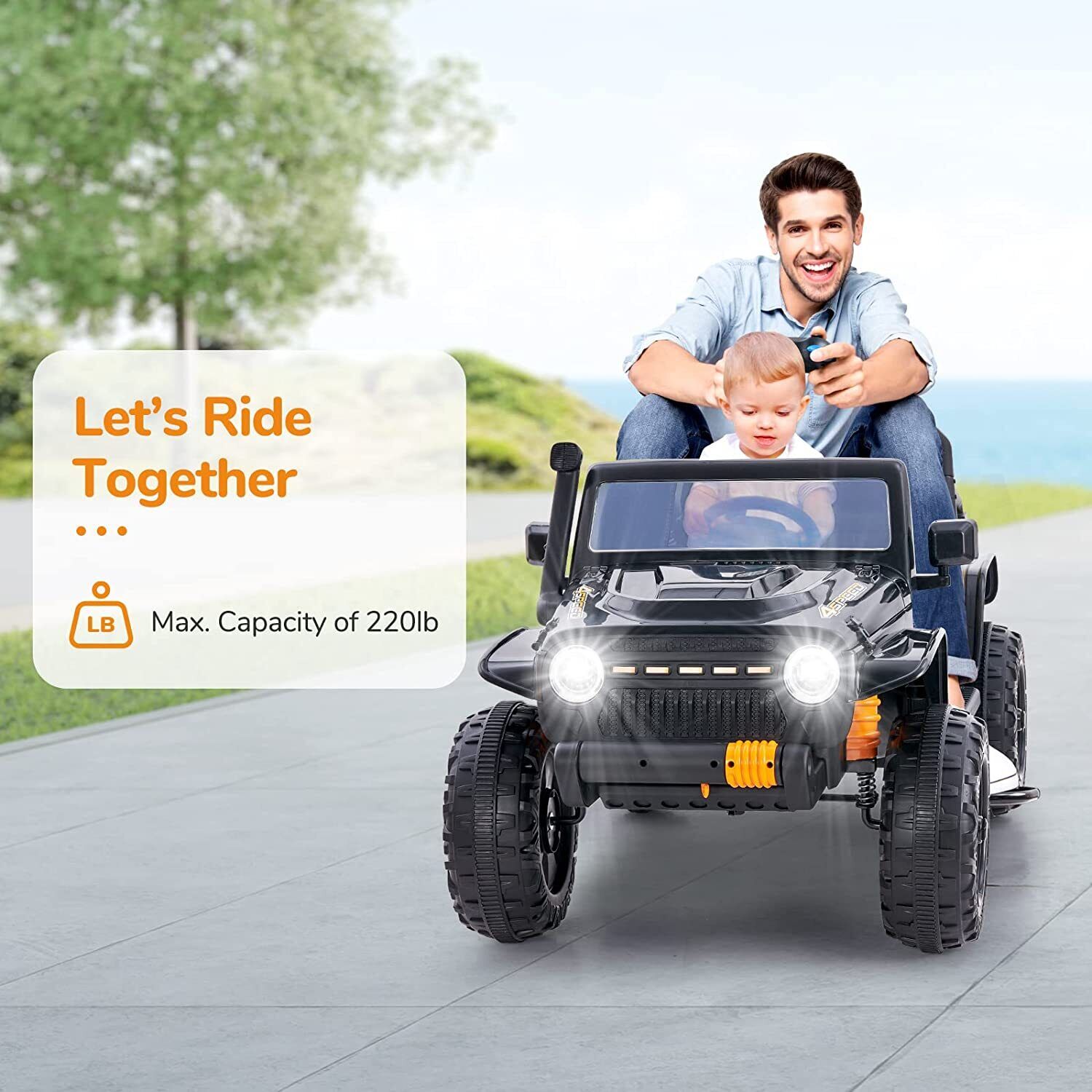 Black Kids Electric Ride On Car with Remote Control - Fun and Exciting Toy for 12V Adventures
