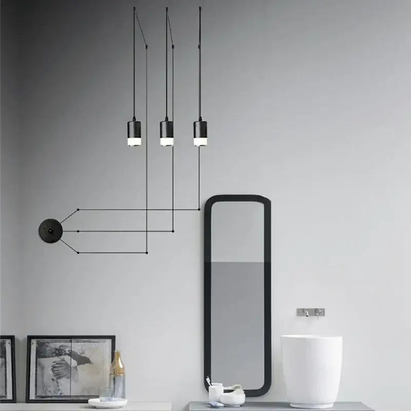 Black minimalist led wall lamp for bedroom and living room