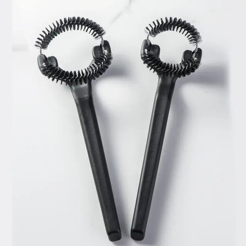Black plastic coffee machine grinder brush – kitchen cleaning tool