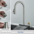 Black rainwater kitchen faucet matte black and gold pull out tap