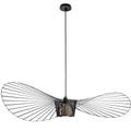 Black rattan hat led chandelier dining room metal ceiling fan