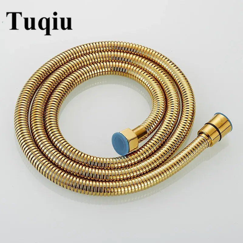 Black stainless steel flexible shower hose bathroom brass fittings