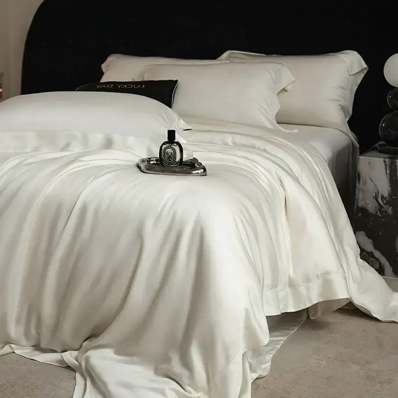 Black velvet lyocell eucalyptus fiber bedding set bedroom luxury soft