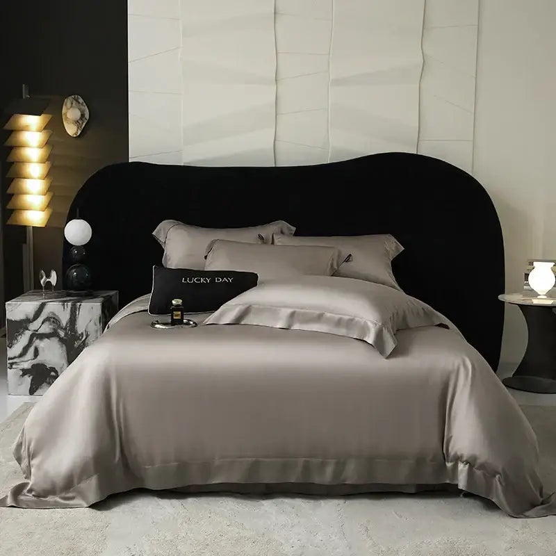 Black velvet lyocell eucalyptus fiber bedding set bedroom luxury soft