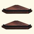 Black walnut bathroom set with corner shelf and storage accessories