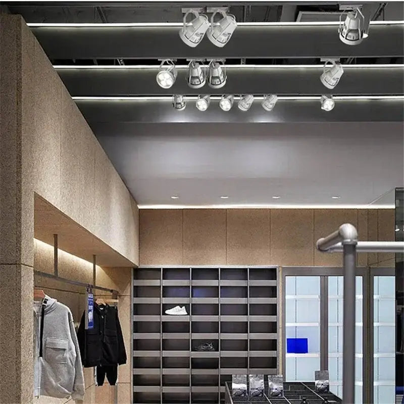 Black & white metallic cob ceiling spotlight 4 led living room light