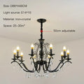Black wrought iron crystal chandelier for dining room
