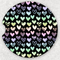 Car Coaster Set - Black Hearts