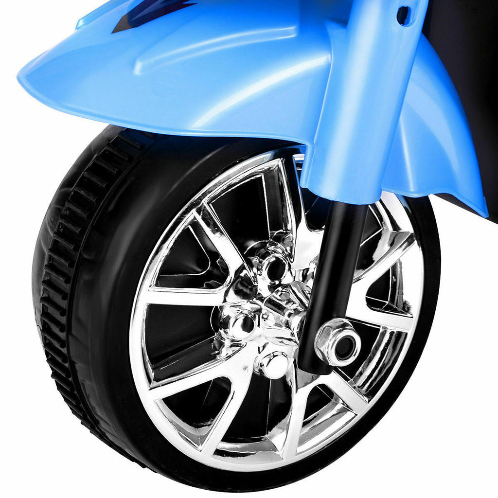 Blue 6V Electric Ride-On Motorcycle for Kids - Battery Powered 3 Wheel Toy