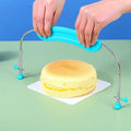 Blue adjustable stainless steel cake slicer kitchen baking tool