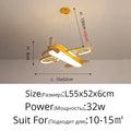 Blue airplane led wood ceiling light for kids bedroom