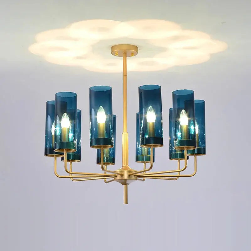 Blue and gold decorbites glass chandelier – kitchen island light