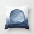Blue and white geometric heart round cushion cover living room decor