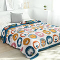 Blue cartoon cat summer quilt bedroom cotton leisure blanket
