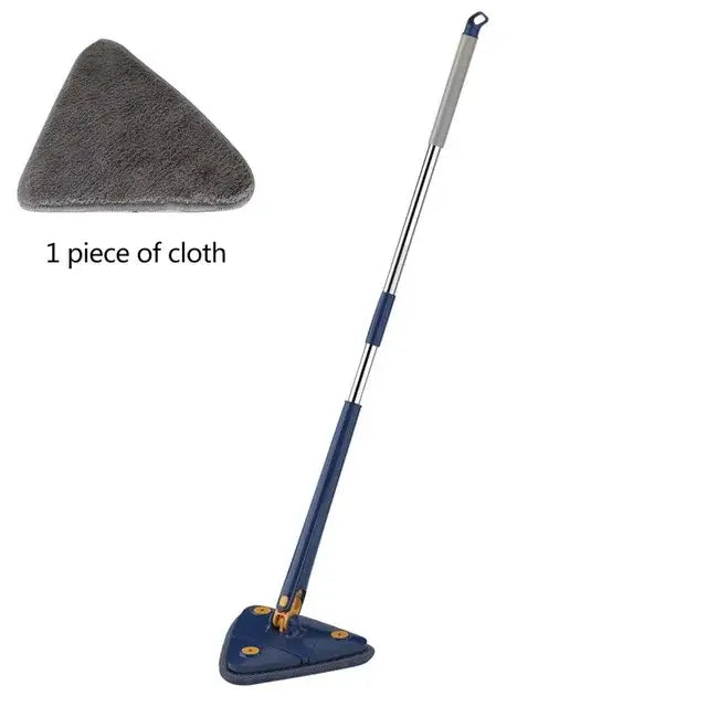 Blue & gray rotating telescopic triangle floor mop kitchen squeegee
