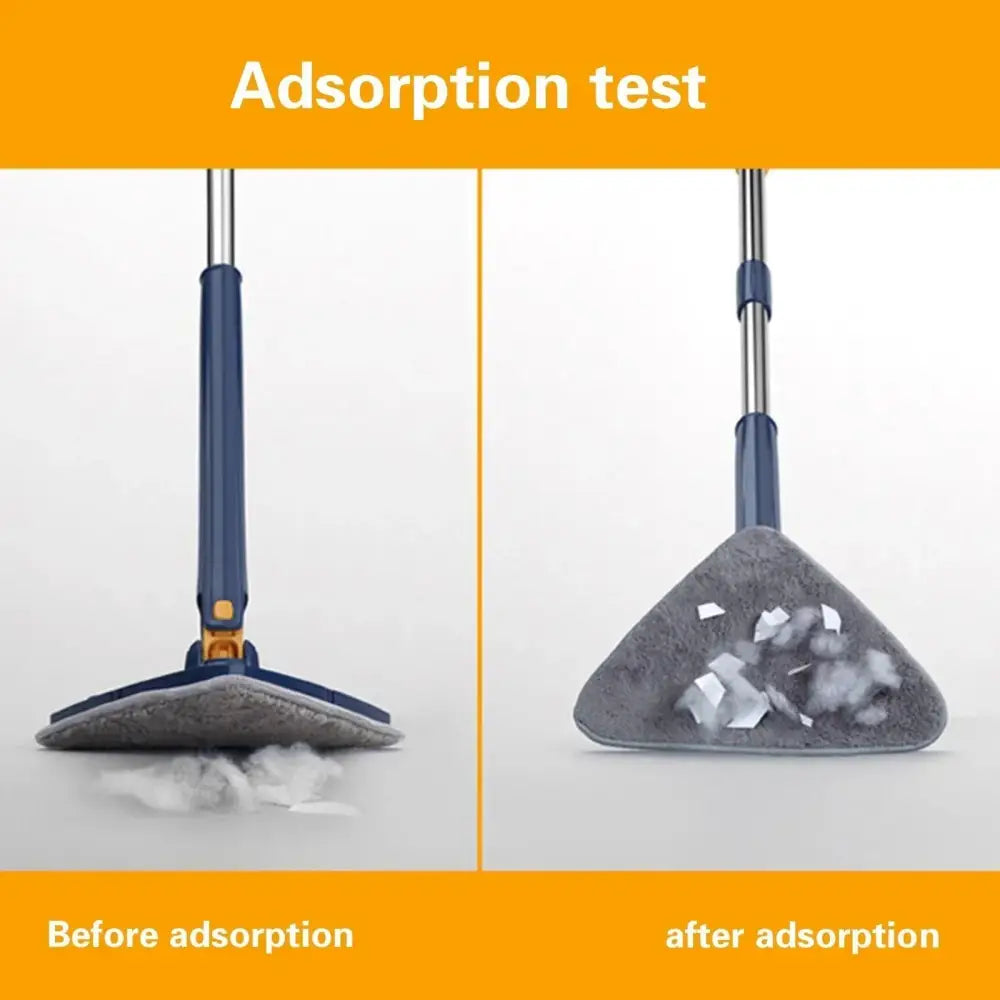 Blue & gray rotating telescopic triangle floor mop kitchen squeegee