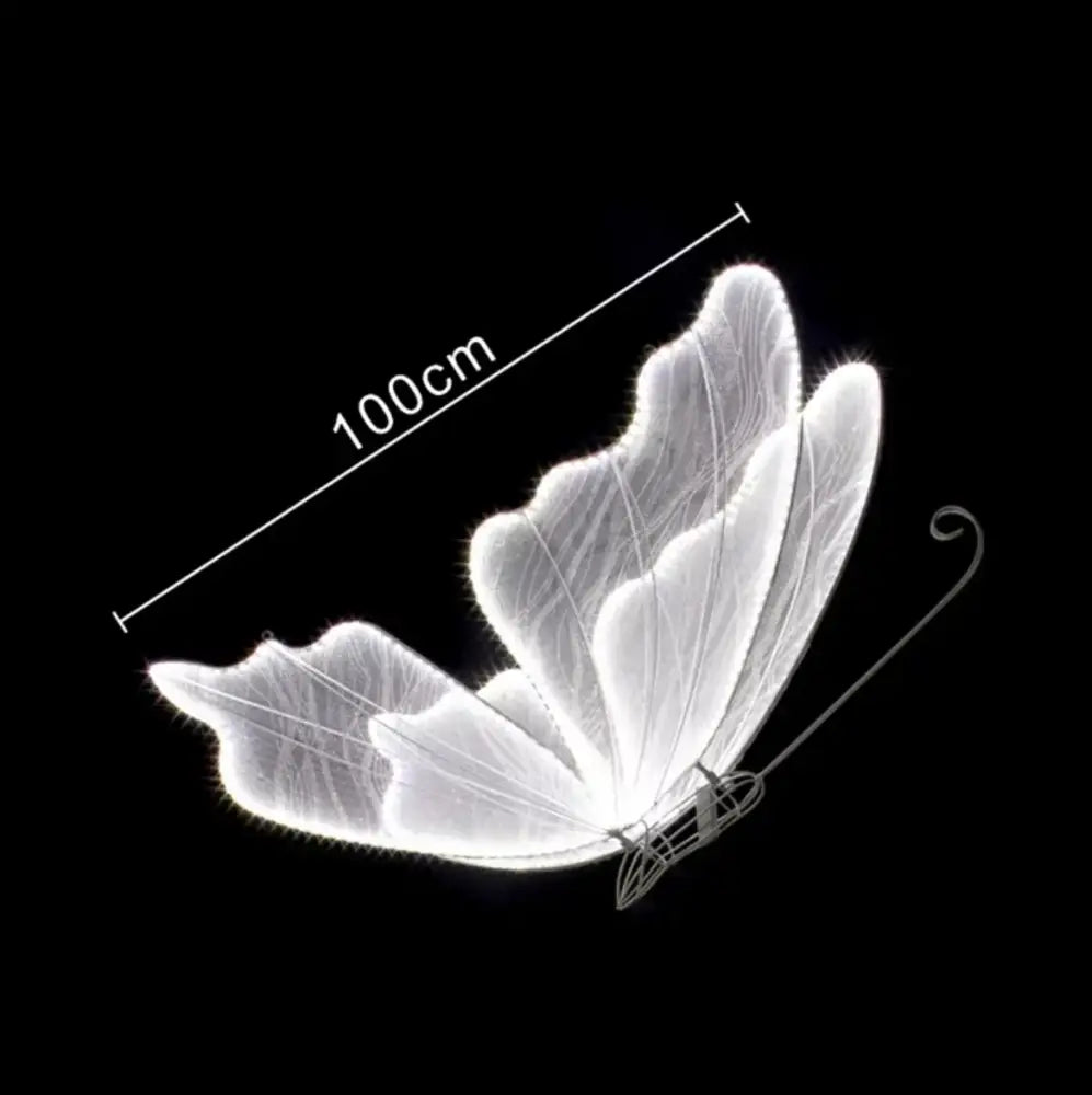 Blue lace led butterflies wedding decor for bedroom glowing wings