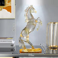 Blue & purple horse resin ornament – living room glass sculpture