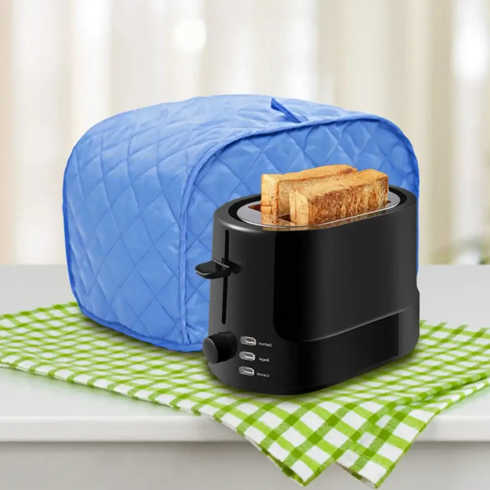 Blue quilted 4 slice toaster cover kitchen appliance protector