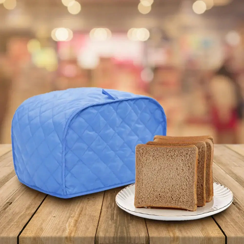 Blue quilted 4 slice toaster cover kitchen appliance protector