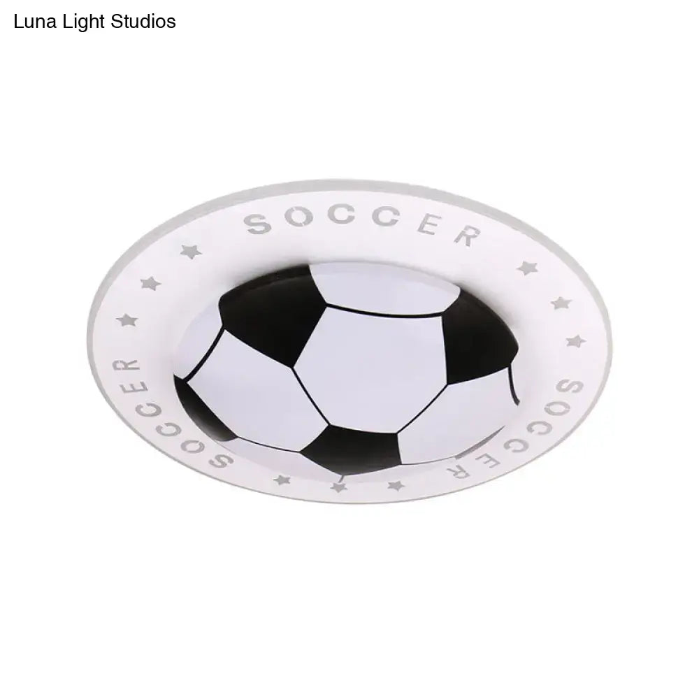 Blue & white football led flush mount kids bedroom light