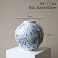 Blue & white porcelain ceramic vase living room gold accent decor
