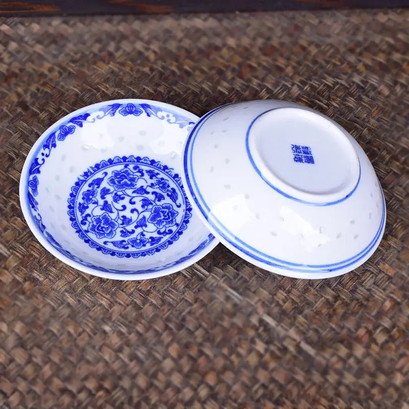 Blue & white porcelain dragon pattern dish set – dining room bowls