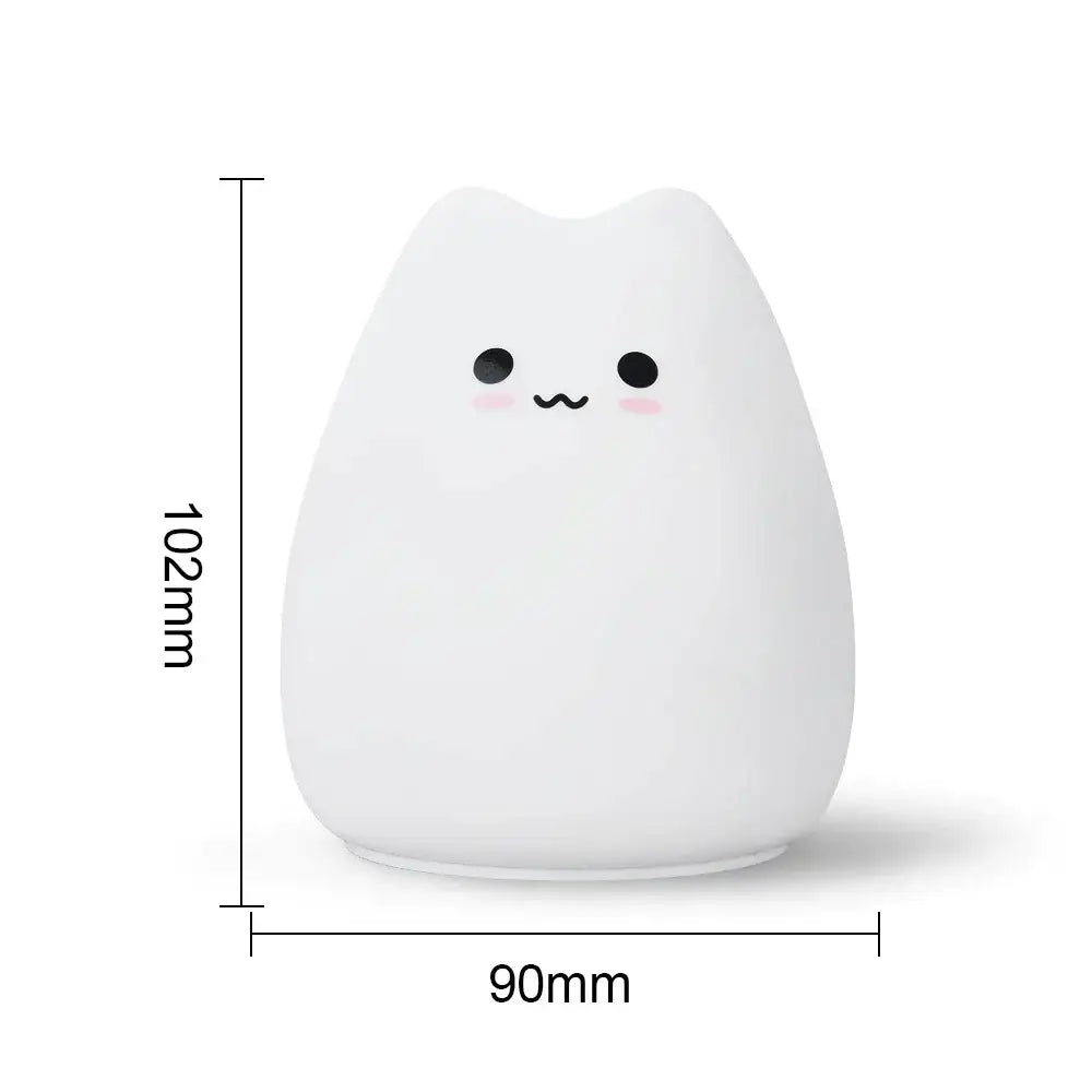 Blue white & purple cat silicone touch night light bedroom lamp