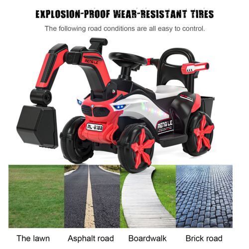 Bluetooth Helmet Electric Excavator Toy Car for Kids: A 2-in-1 Exciting Playtime Experience!