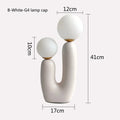 Blush pink & white glass ball led table lamp for bedroom