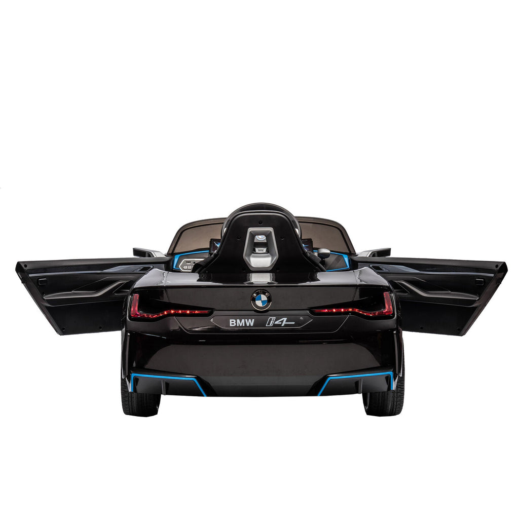 BMW I4 Licensed 12V Kids Ride On Car with Parental Remote Control, USB, MP3, and Bluetooth - Black