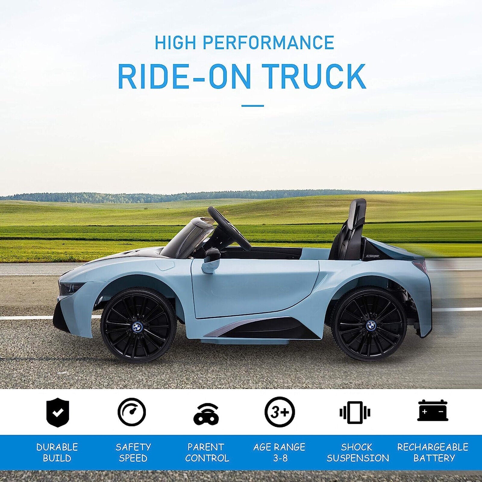 BMW I8 Coupe Style Electric Kids Ride-On Car 12V Battery Powered Toy