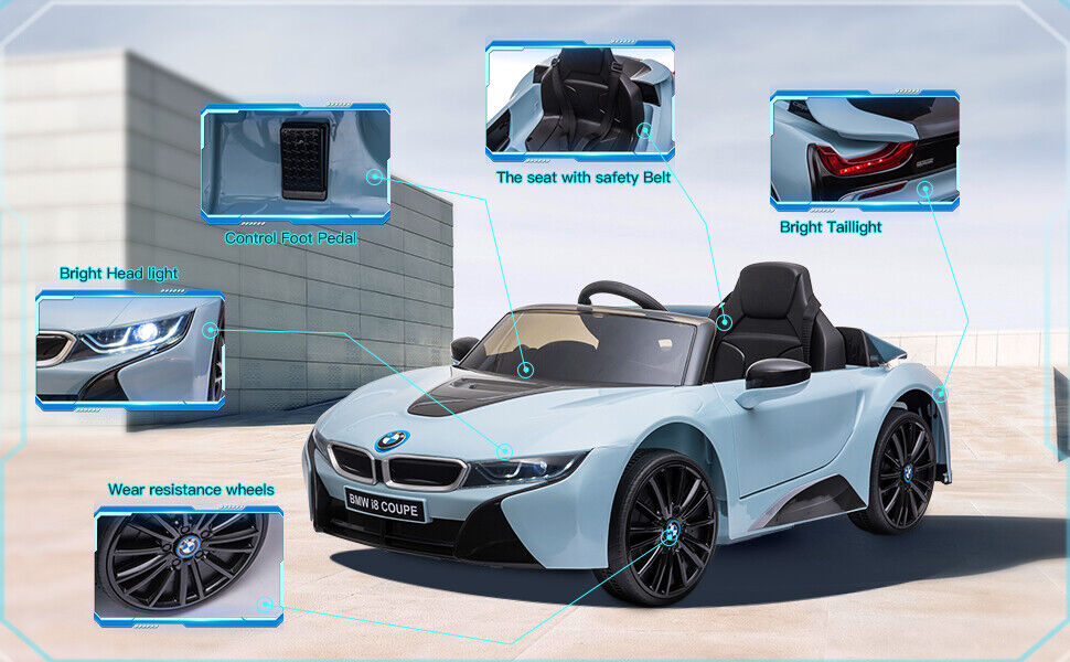 BMW i8 Licensed 12V Electric Ride-On Car for Kids with Remote Control