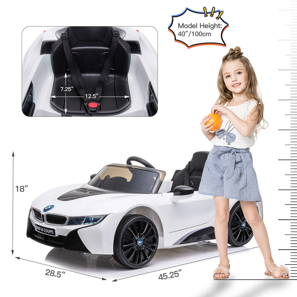 BMW i8 Electric Ride-On Car for Kids with Remote Control, MP3 Player, and LED Lights - Officially Licensed 12V Model