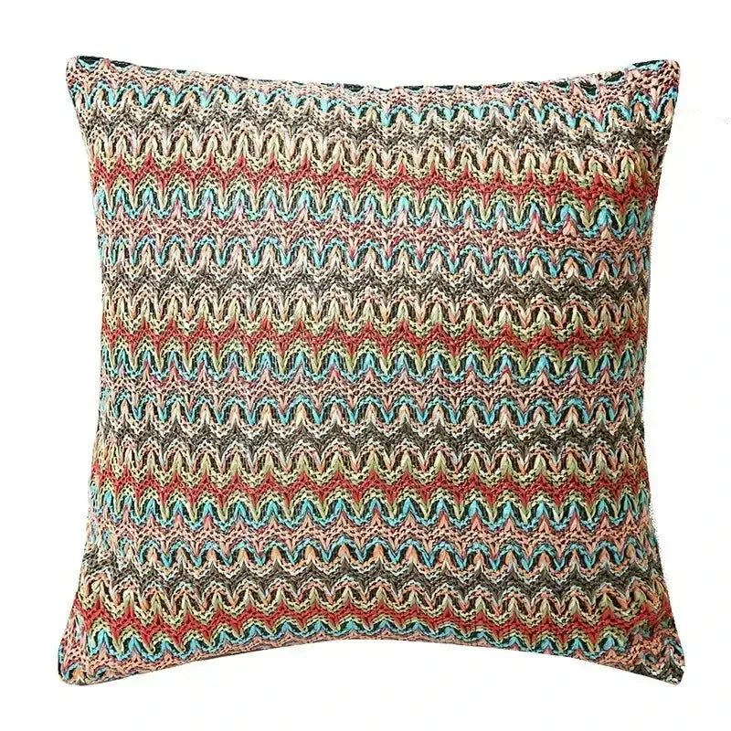Bohemian beige and brown tufted cushion cover living room pillow