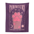 Bohemian beige and pink cat paws tarot tapestry bedroom wall decor